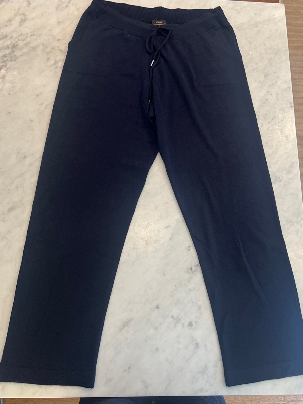 Quince Mongolian Cashmere Straight Leg Pants XL NWT in True Navy Navy - Picture 3 of 8